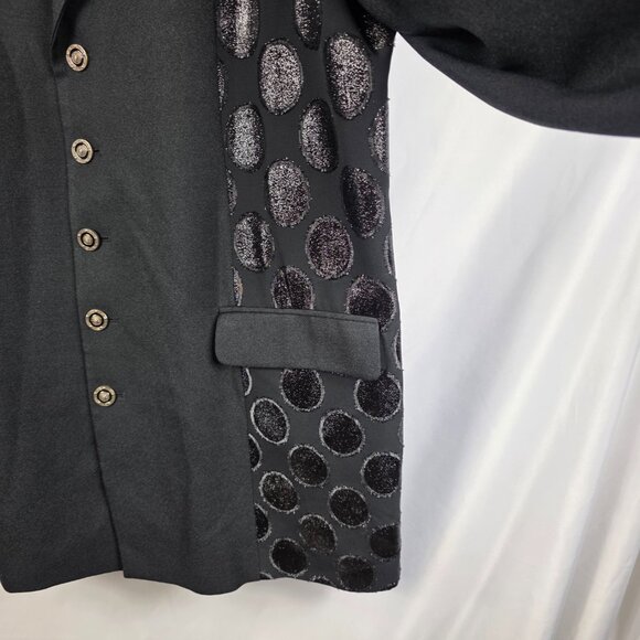 Men's Pronti Collection by Phita Black Jacquard Embellished Blazer Size XL - Picture 6 of 16
